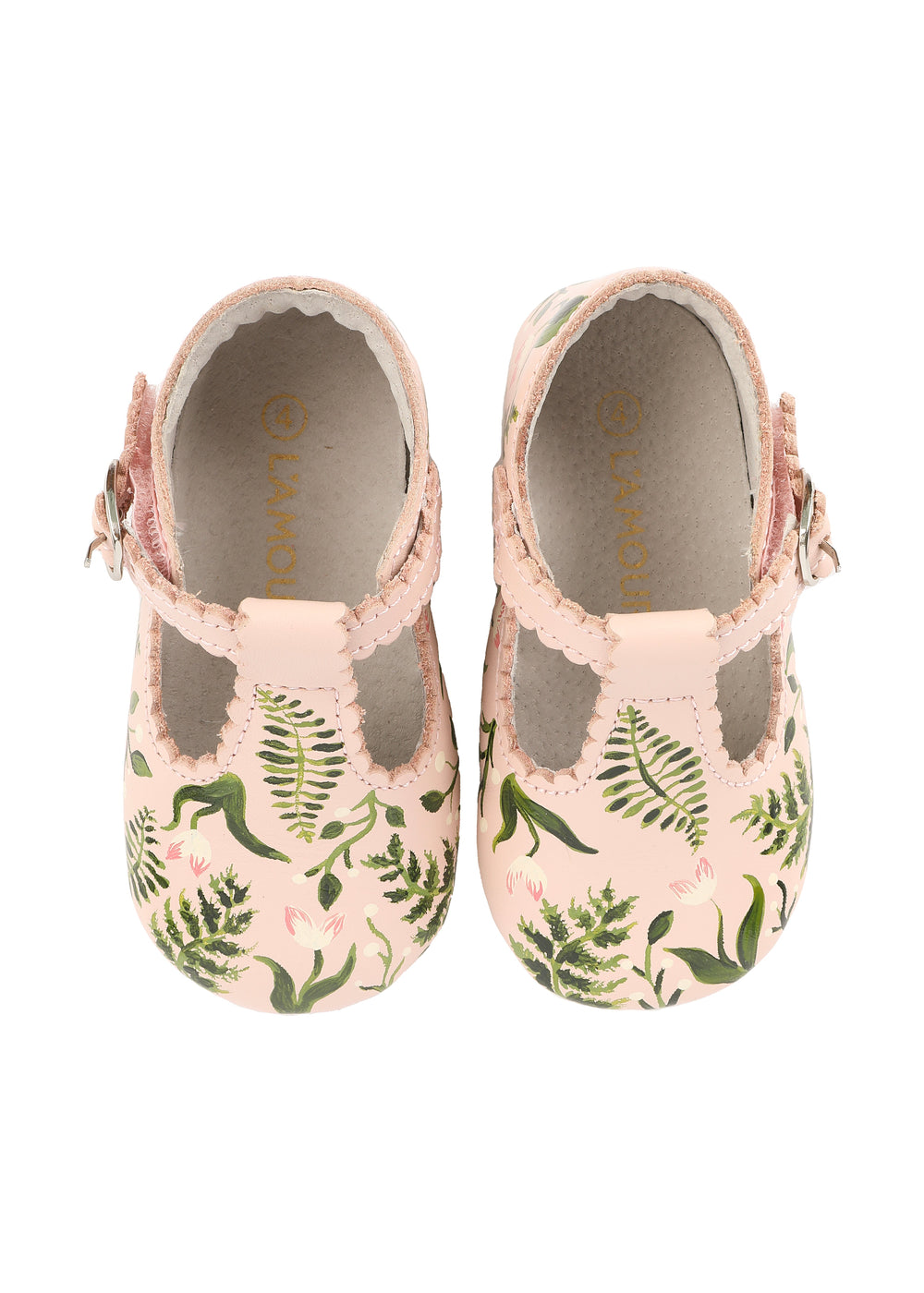 Tulip & Fern Hand-Painted Baby Shoes