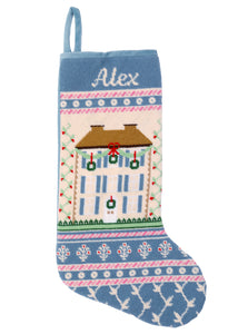 Needlepoint House Stocking