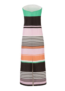 Frieda Strapless Dress in Tango Stripe