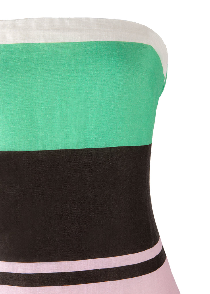 Frieda Strapless Dress in Tango Stripe