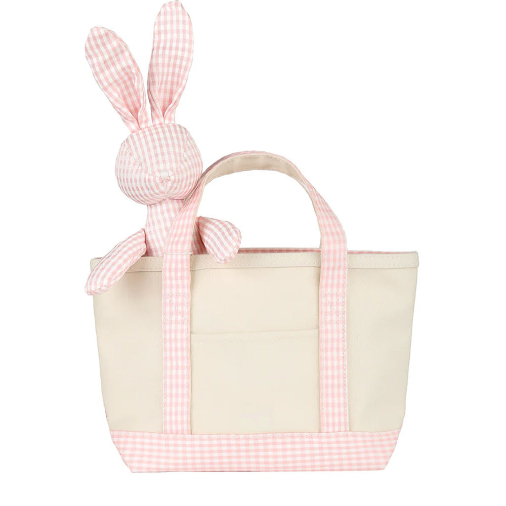 Mini Tote & Bunny Bundle in Gingham Taffy