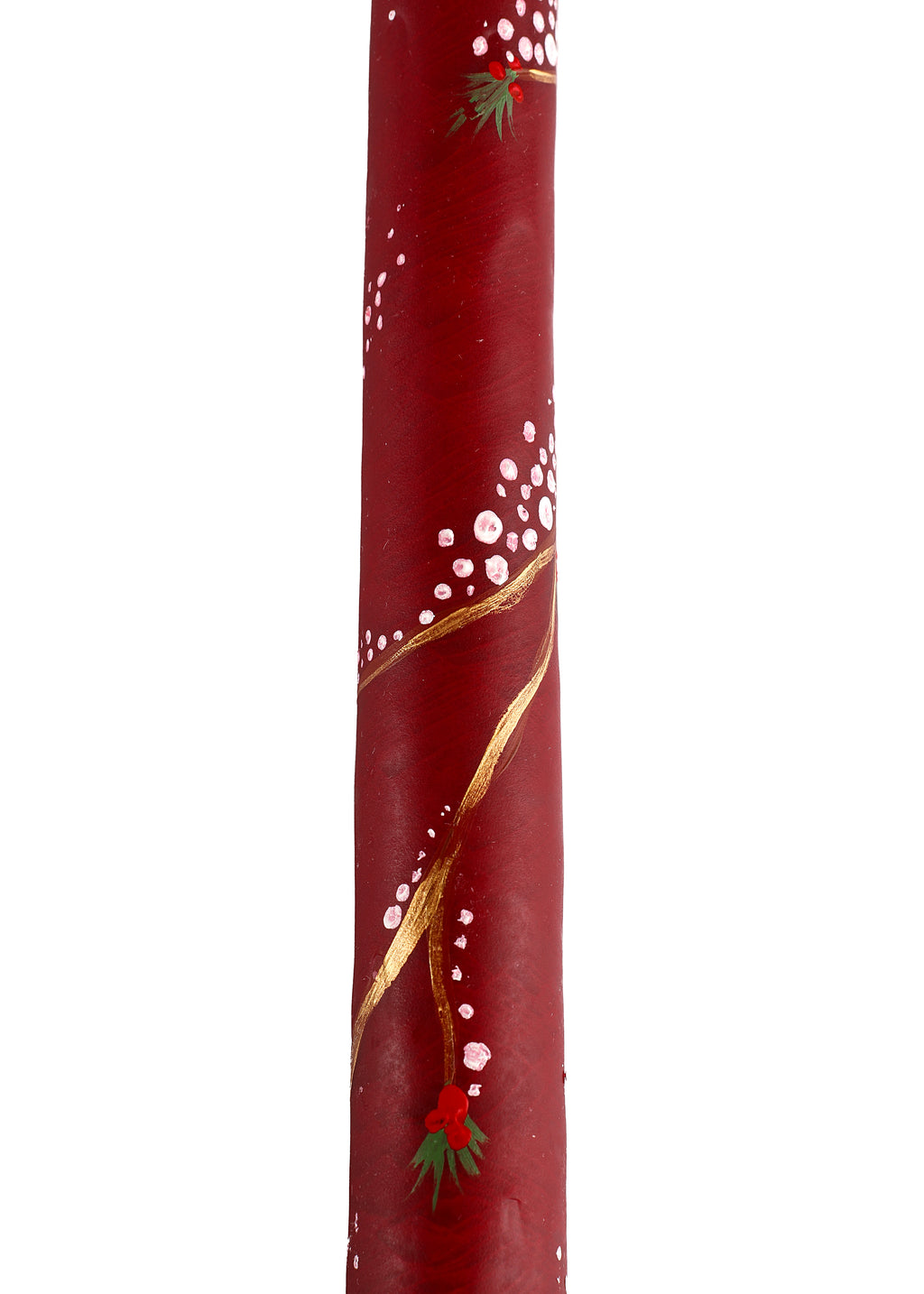 Festive Snowy Branches Taper Candles, Set of 2