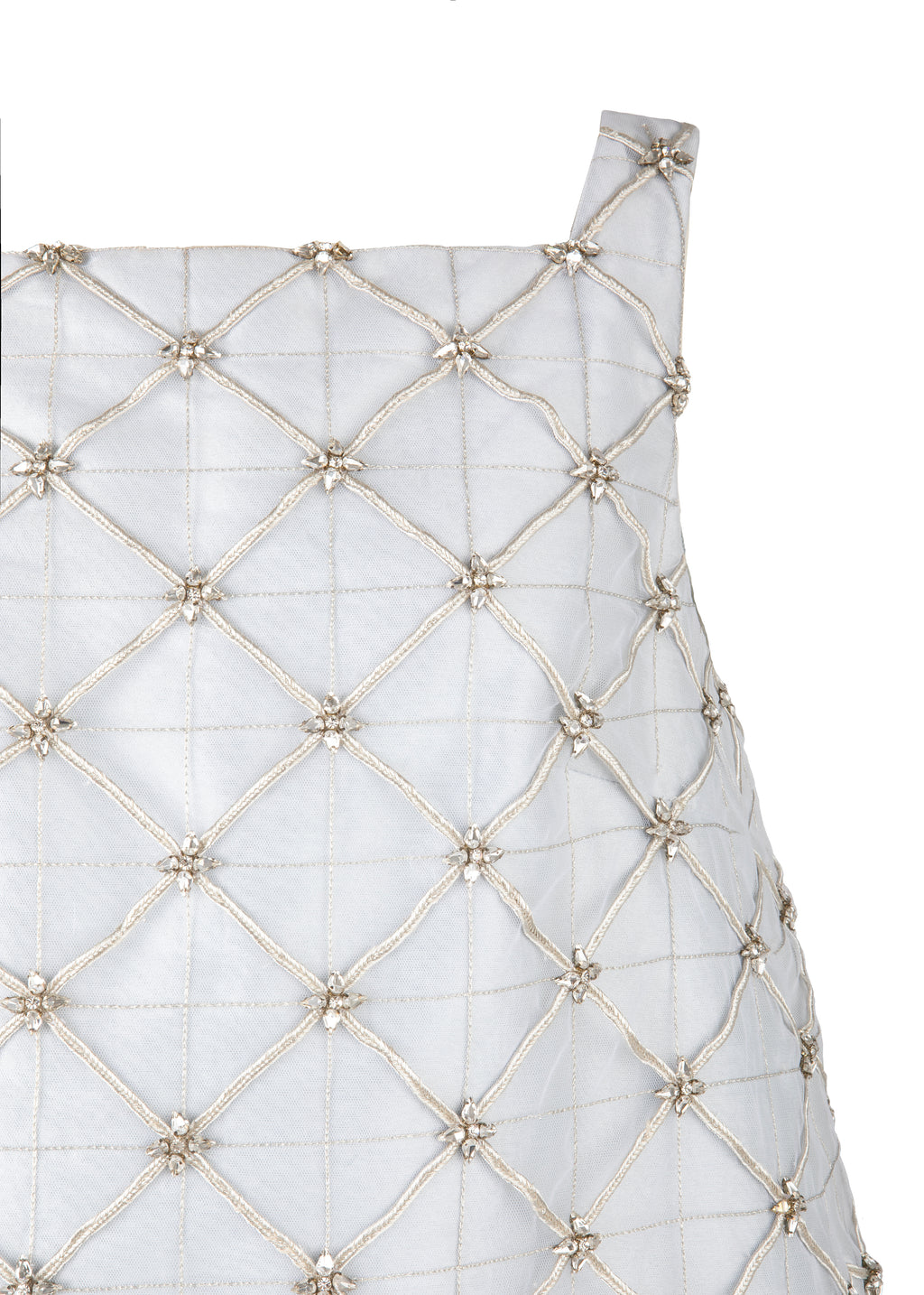 OTM Exclusive: Beau Crystal Lattice Dress in Ice Blue