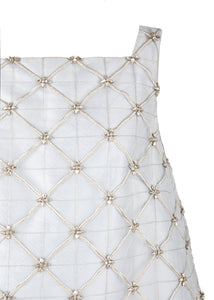 OTM Exclusive: Beau Crystal Lattice Dress in Ice Blue