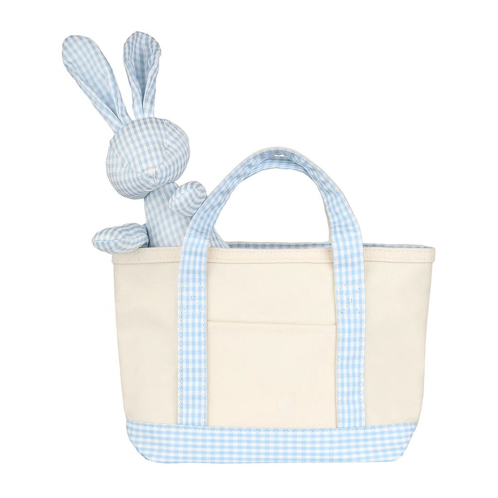 Mini Tote & Bunny Bundle in Gingham Mist