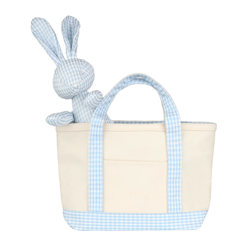Mini Tote & Bunny Bundle in Gingham Mist