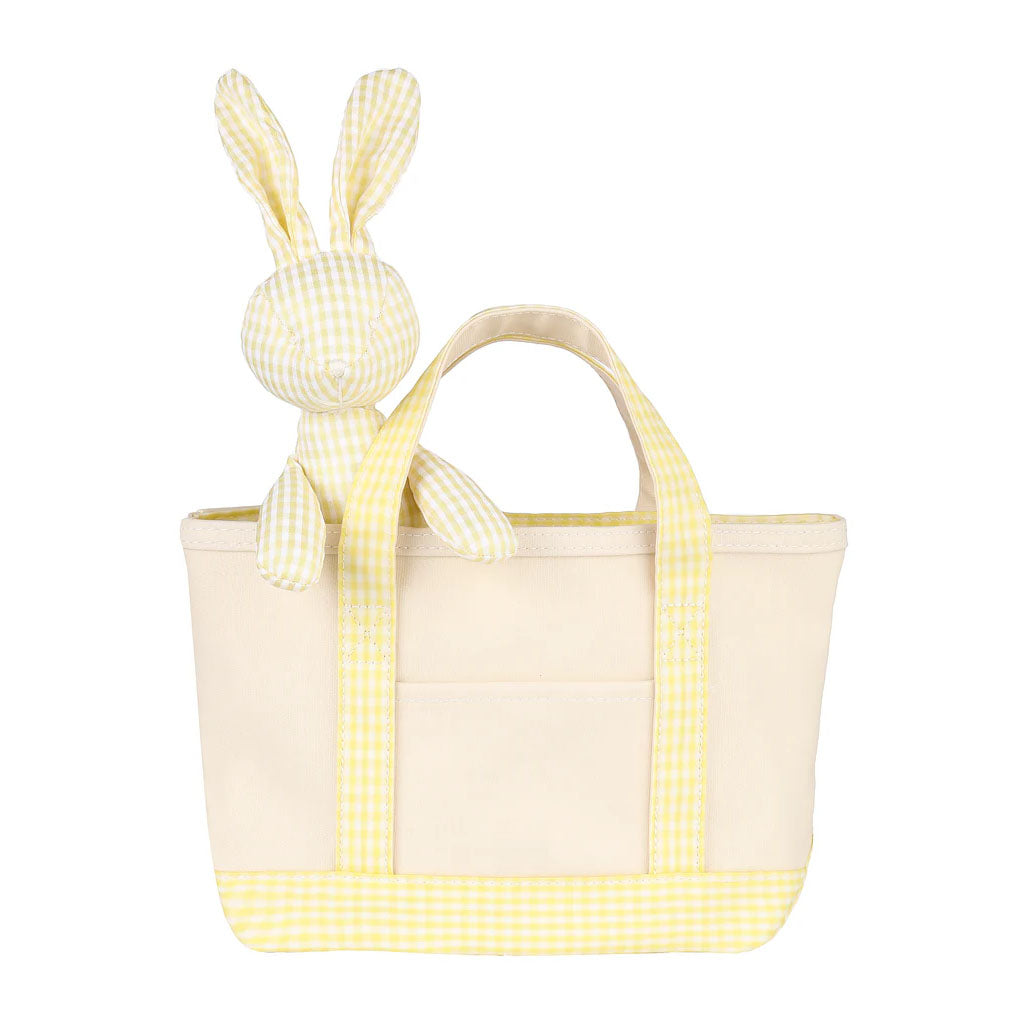 Mini Tote & Bunny Bundle in Gingham Buttercup