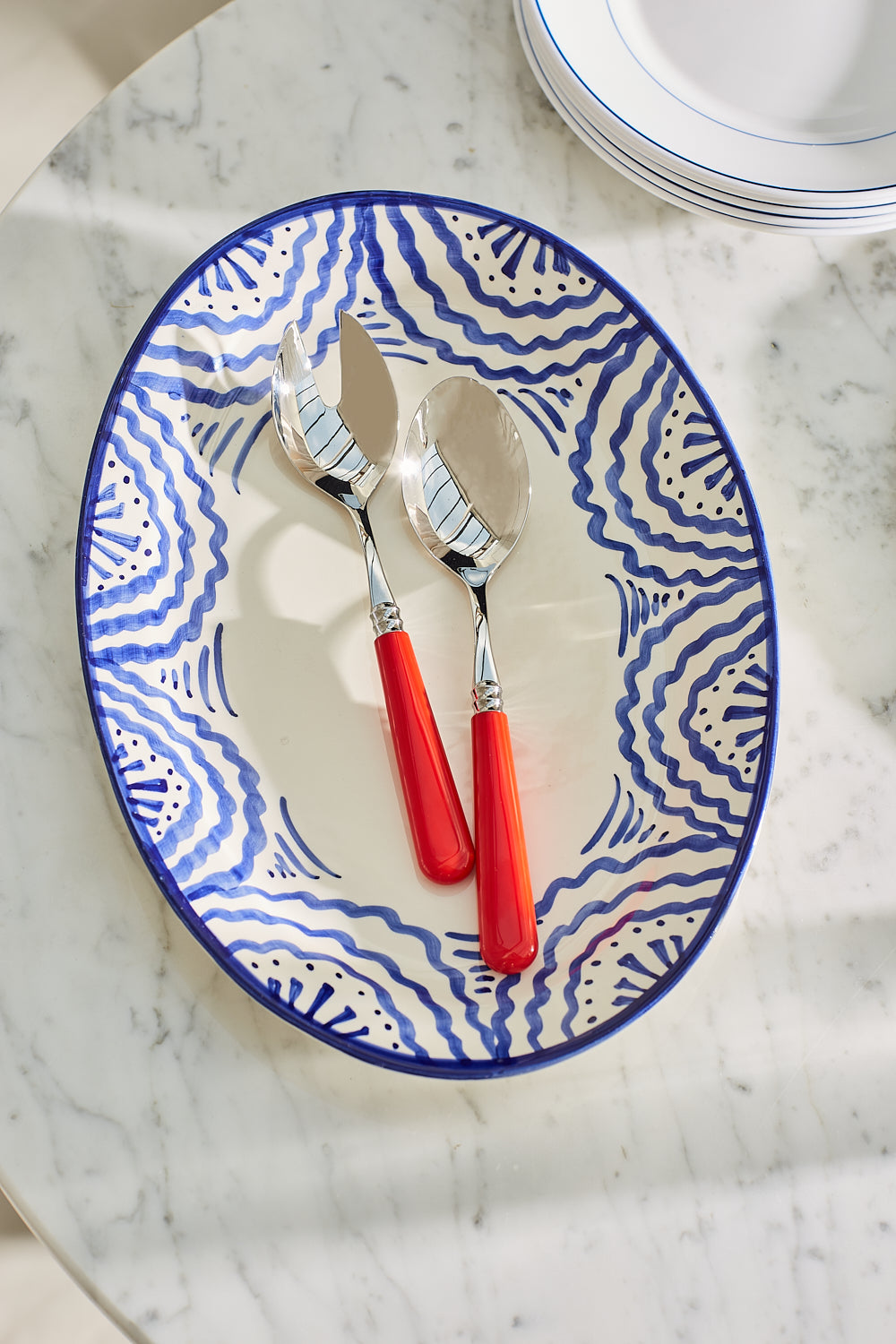 Classic Red Salad Server Set