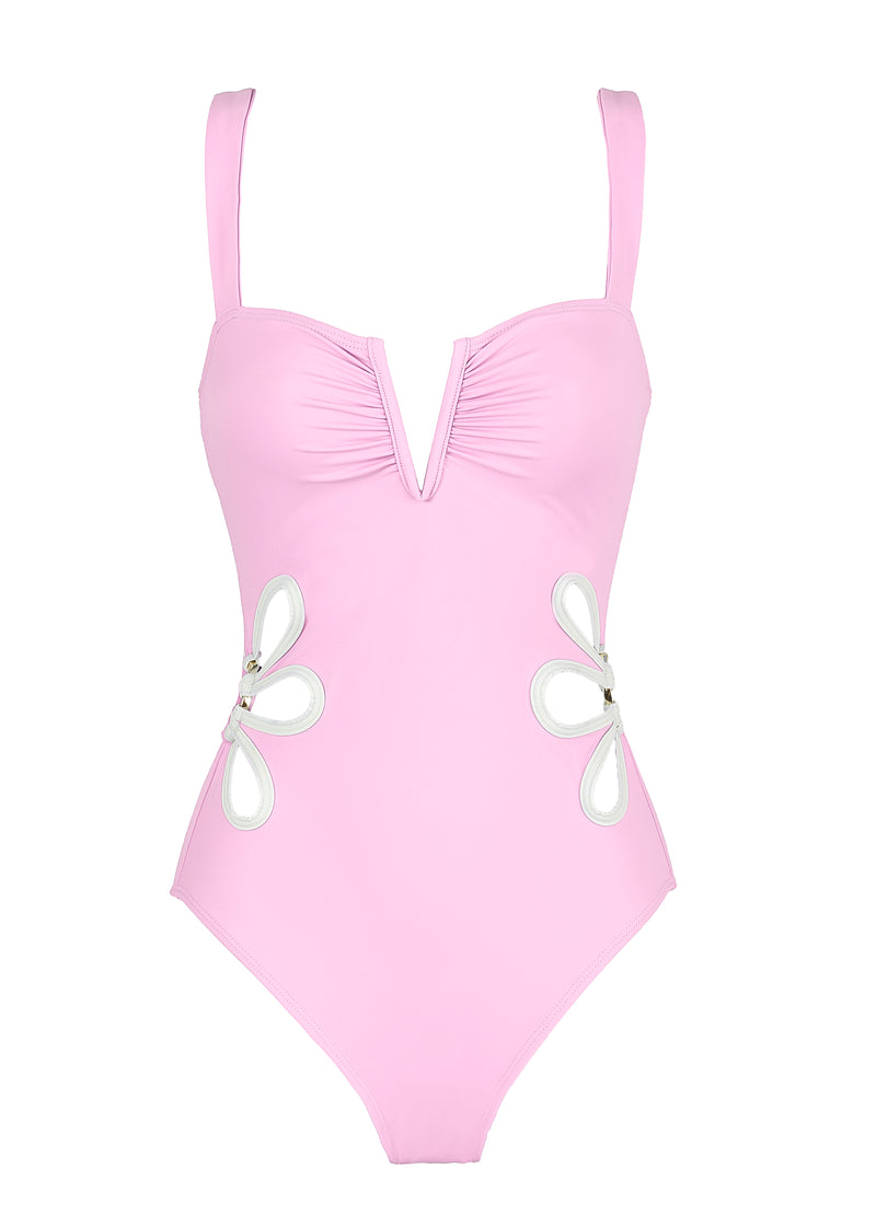 OTM Exclusive: The Flora One-Piece In Pink & White