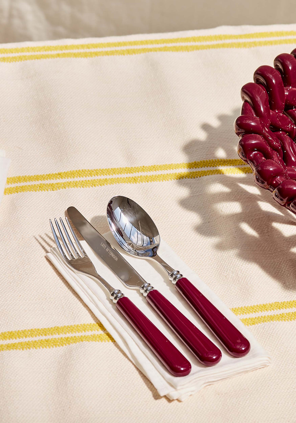 Burgundy Dessert Spoons, Set of 2