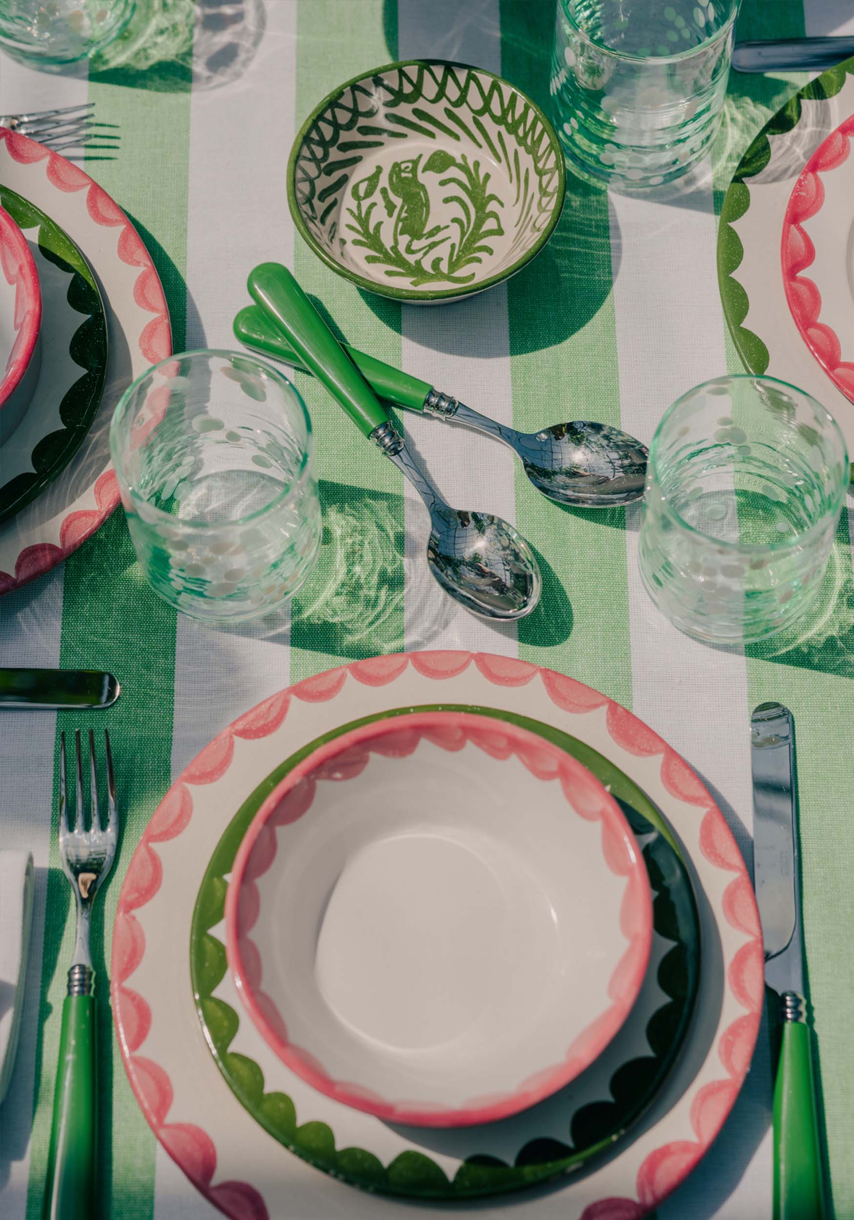Green Dessert Spoons, Set of 2