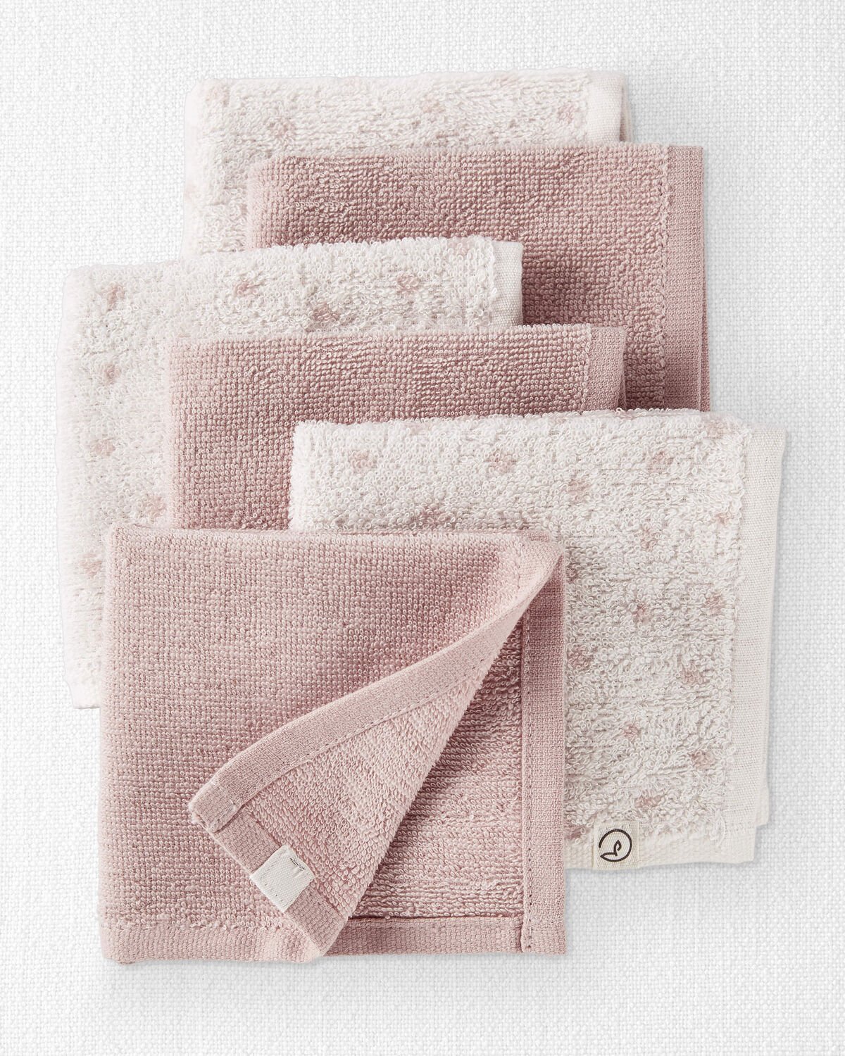 Baby 6-Pack Organic Cotton Washcloths - Rosebud