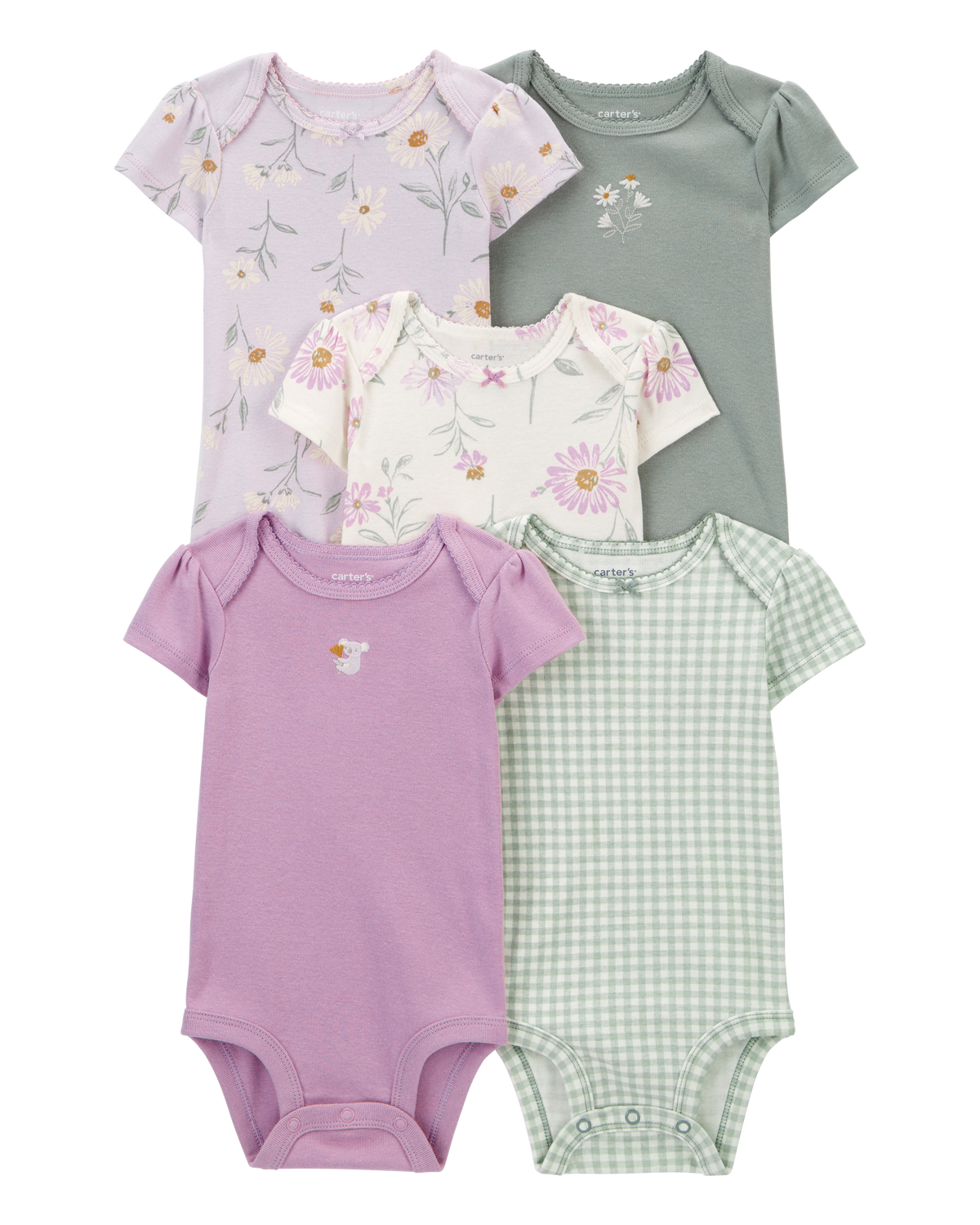 Baby 5-Pack Floral Short-Sleeve Bodysuits
