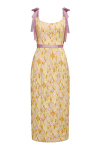 Acacia Belted Daisy Brocade Corset Dress