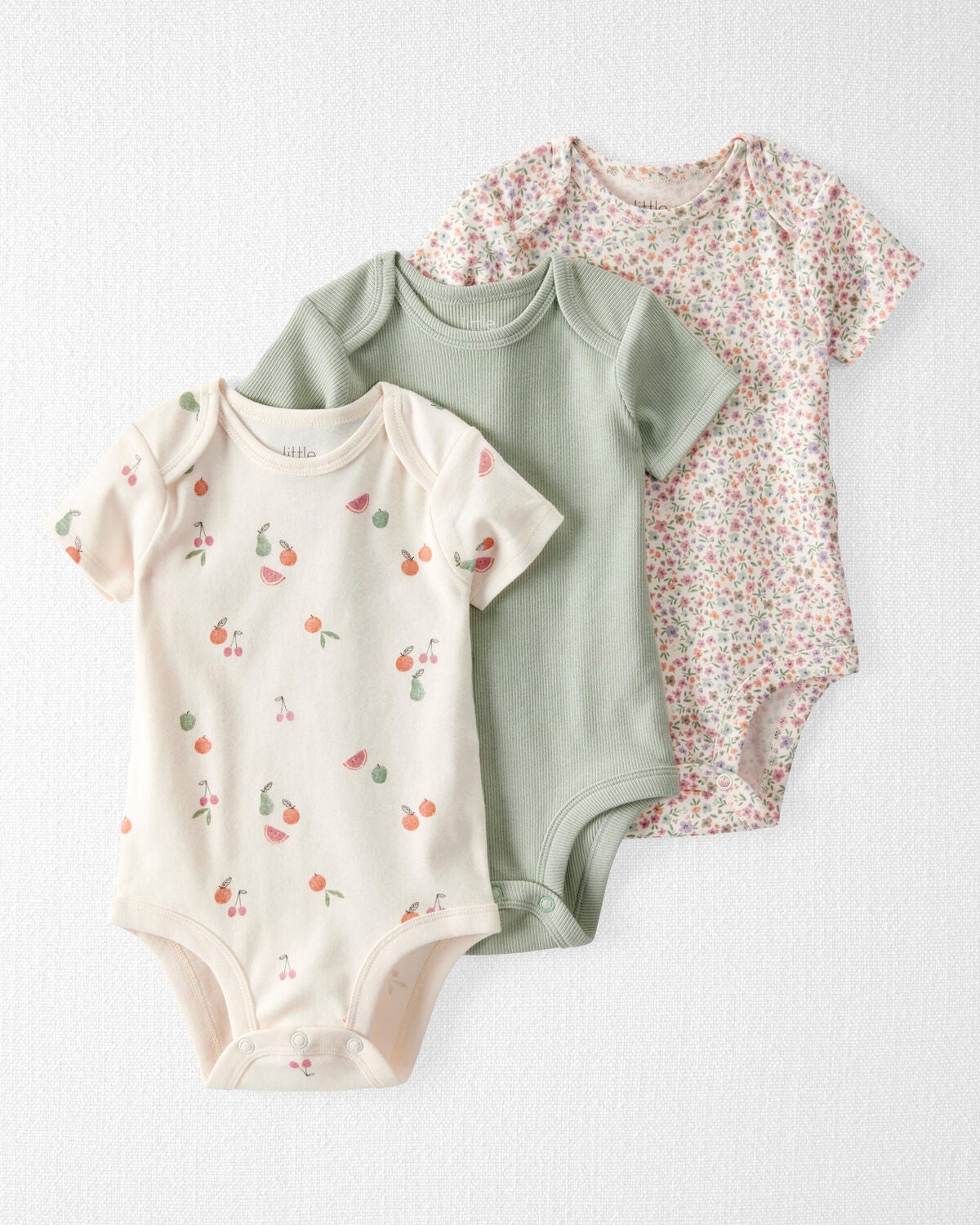 Baby 3-Pack Organic Cotton Rib Bodysuits
