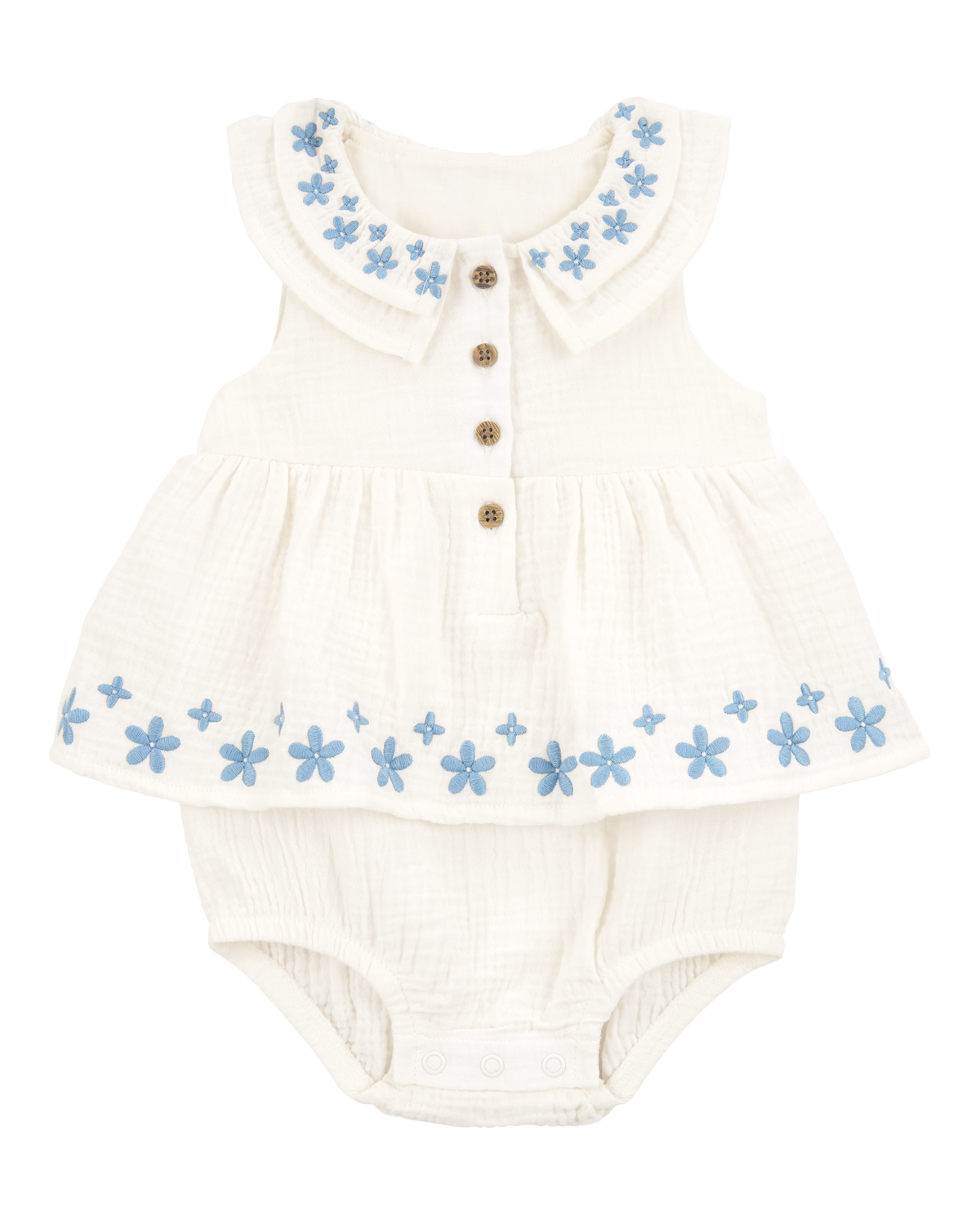 Baby Floral Embroidered Bodysuit Dress