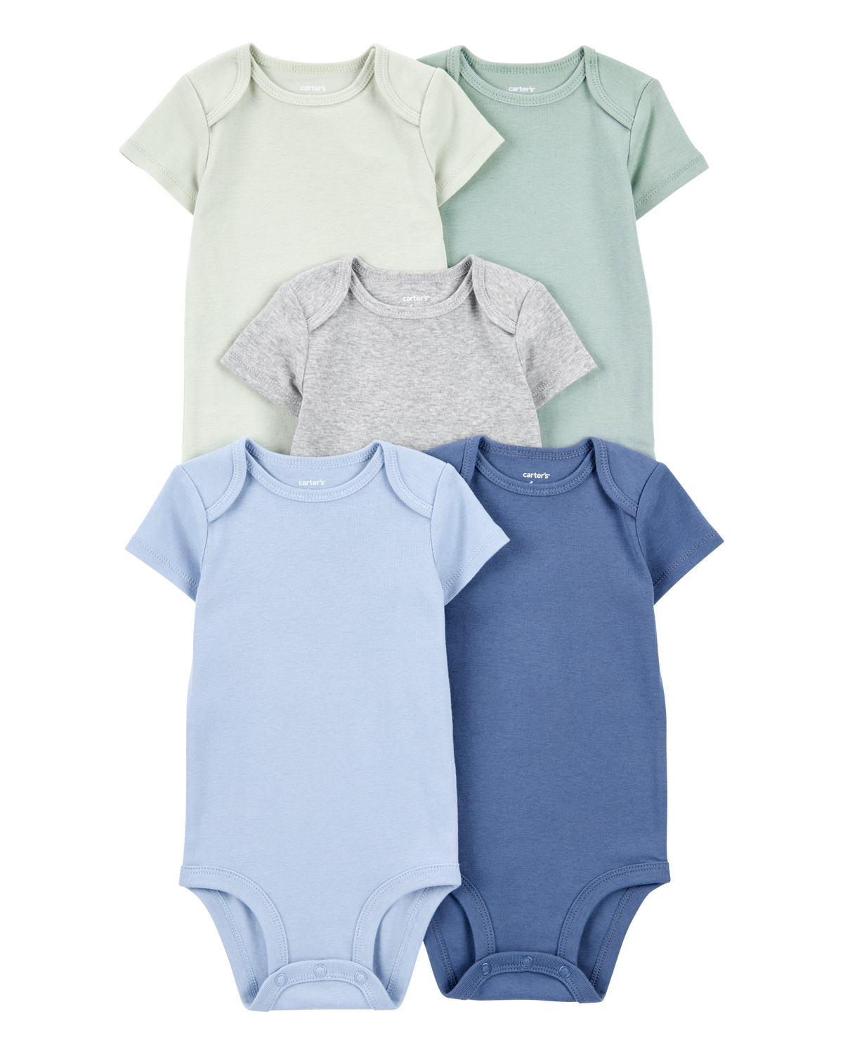 Baby 5-Pack Solid Short-Sleeve Cotton Bodysuits