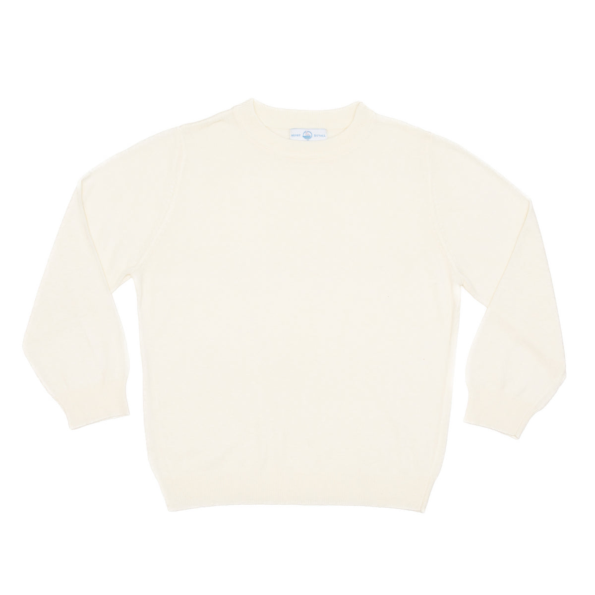 Henry Duvall boys ivory crewneck sweater, classic fall knitwear for school, holidays, and layering, cozy anti-pilling knit