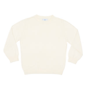 Henry Duvall boys ivory crewneck sweater, classic fall knitwear for school, holidays, and layering, cozy anti-pilling knit