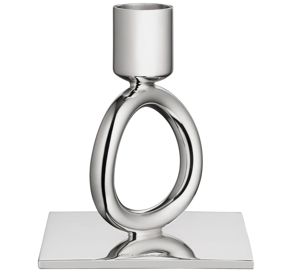 Vertigo Silver-plated 1-Ring Candlestick