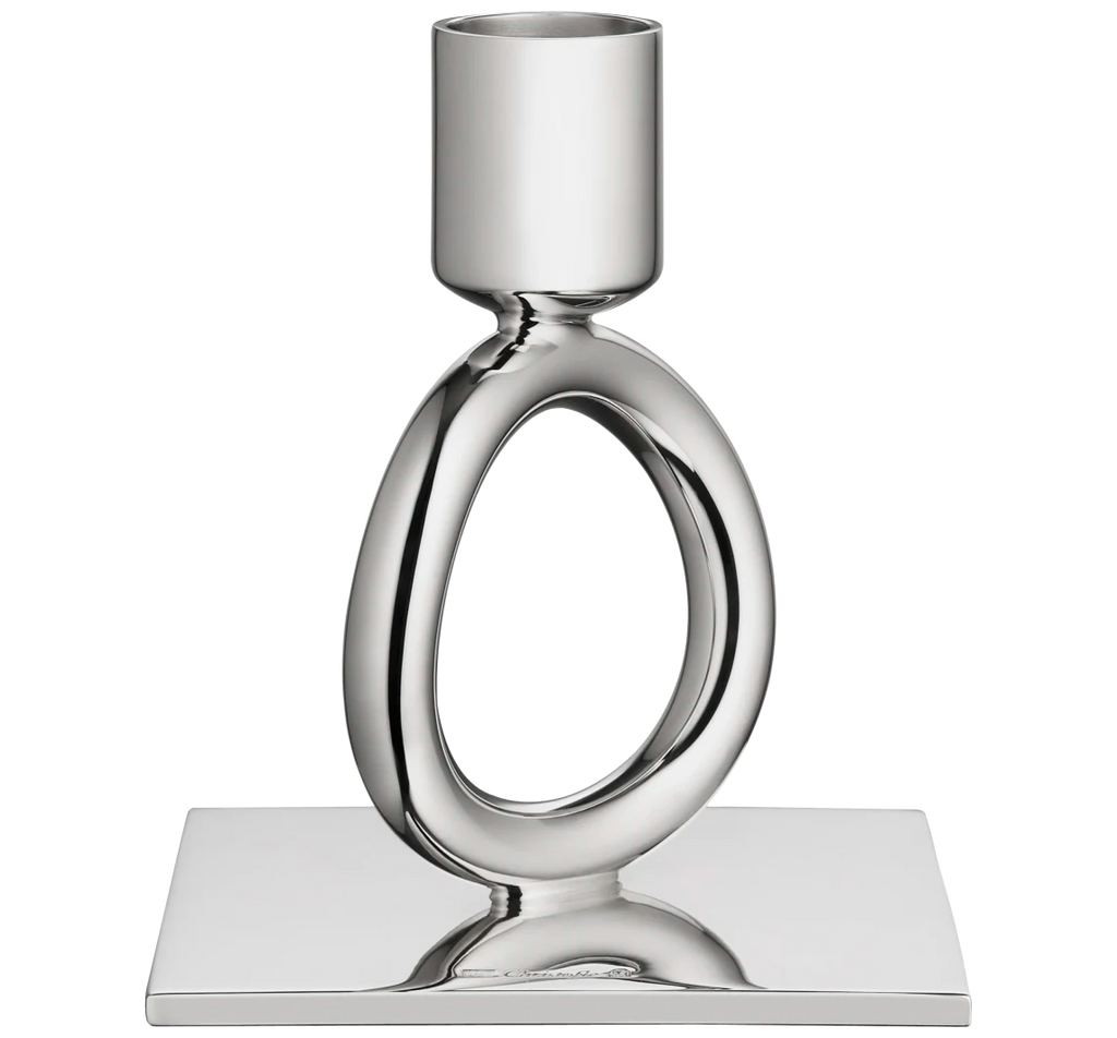 Vertigo Silver-plated 1-Ring Candlestick