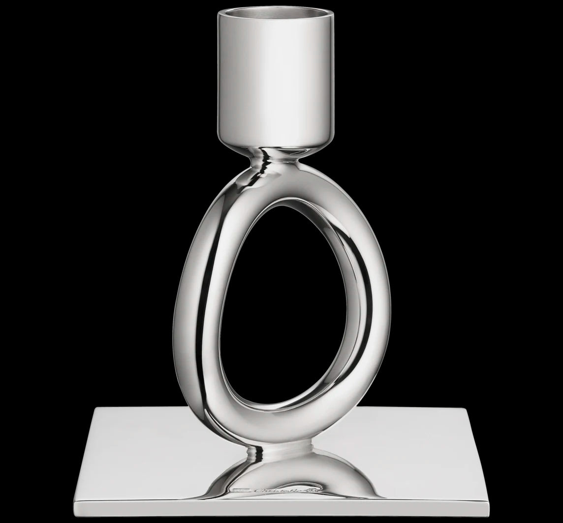 Vertigo Silver-plated 1-Ring Candlestick