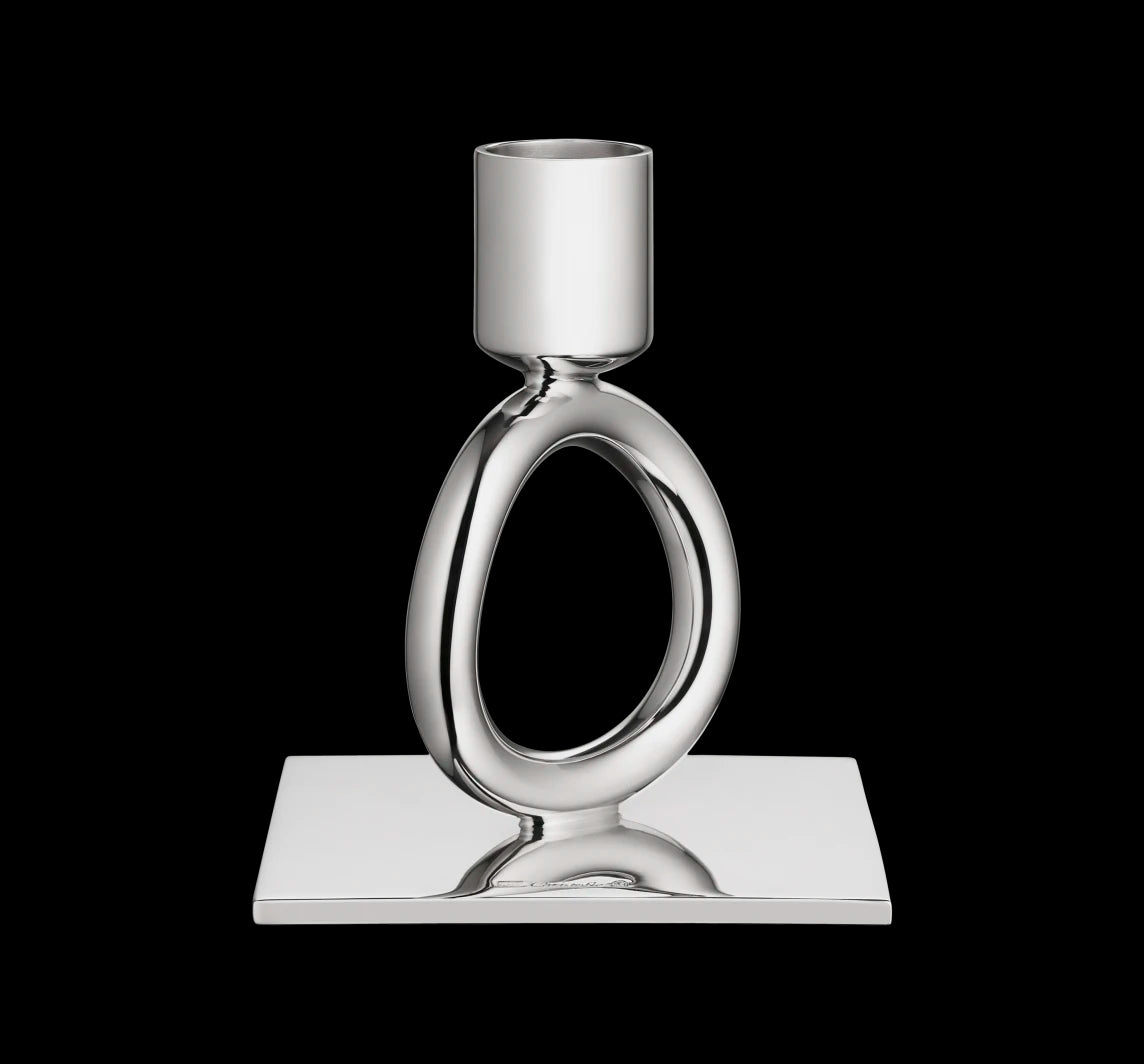 Vertigo Silver-plated 1-Ring Candlestick