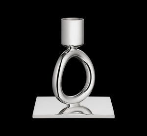 Vertigo Silver-plated 1-Ring Candlestick