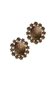 V. Chapman x Kristopher Brock Floral Motif Earrings in Gold