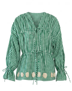 Isle Top in Meadow Gingham