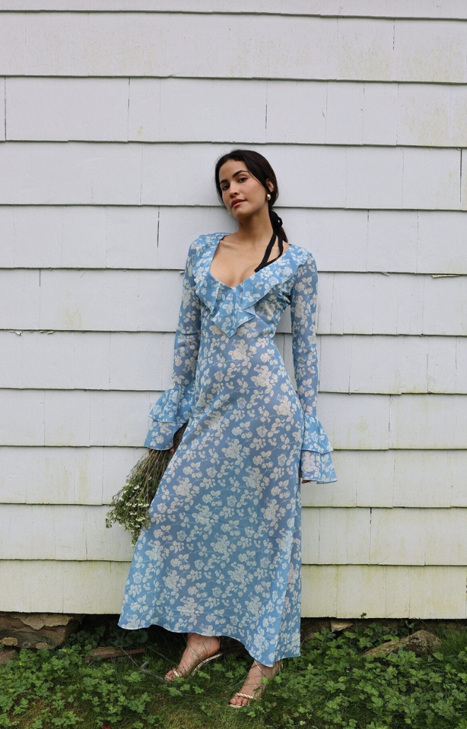 OTM Exclusive: Shellona Dress in Blue Floral