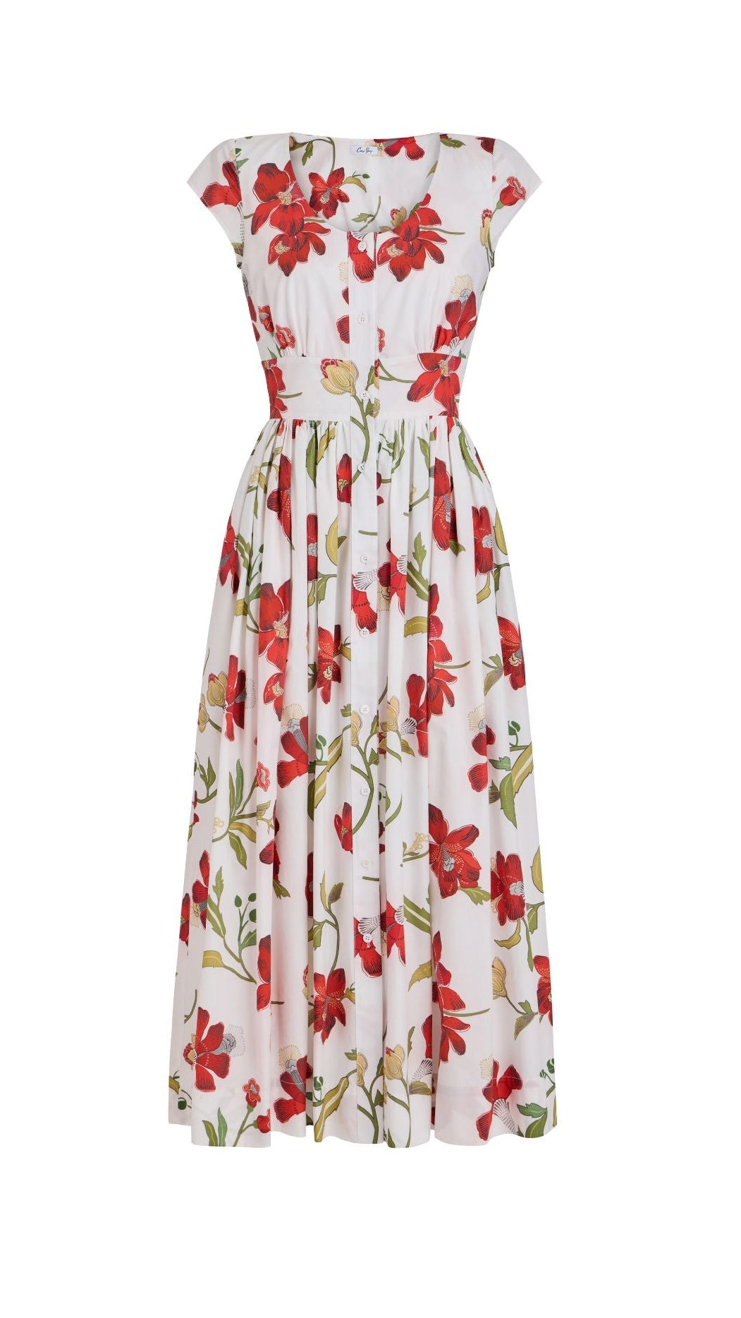 Mary Dress in Red Hibiscus