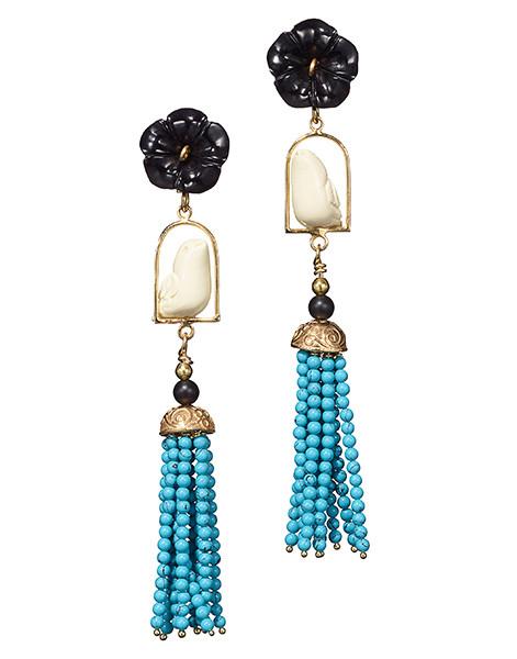 Swingers Earrings in Black, White & Howlite
