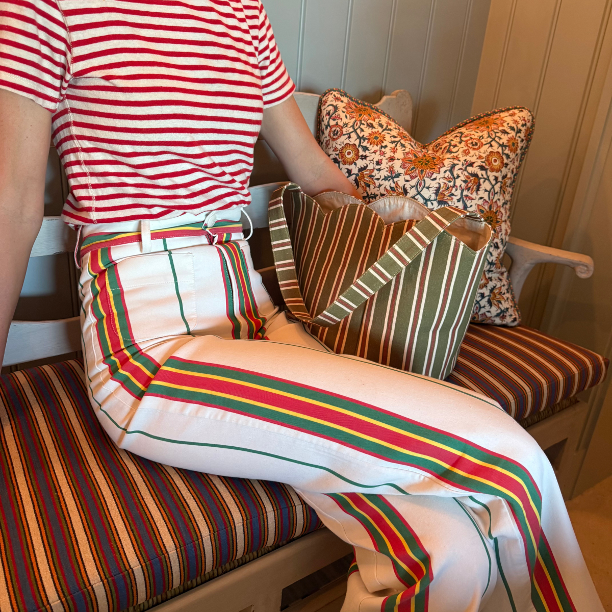 The Isabelle Tote in Winter Stripe