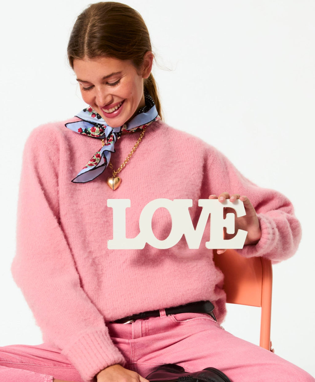 The Sapphire Stripe Puffy Heart Pendant