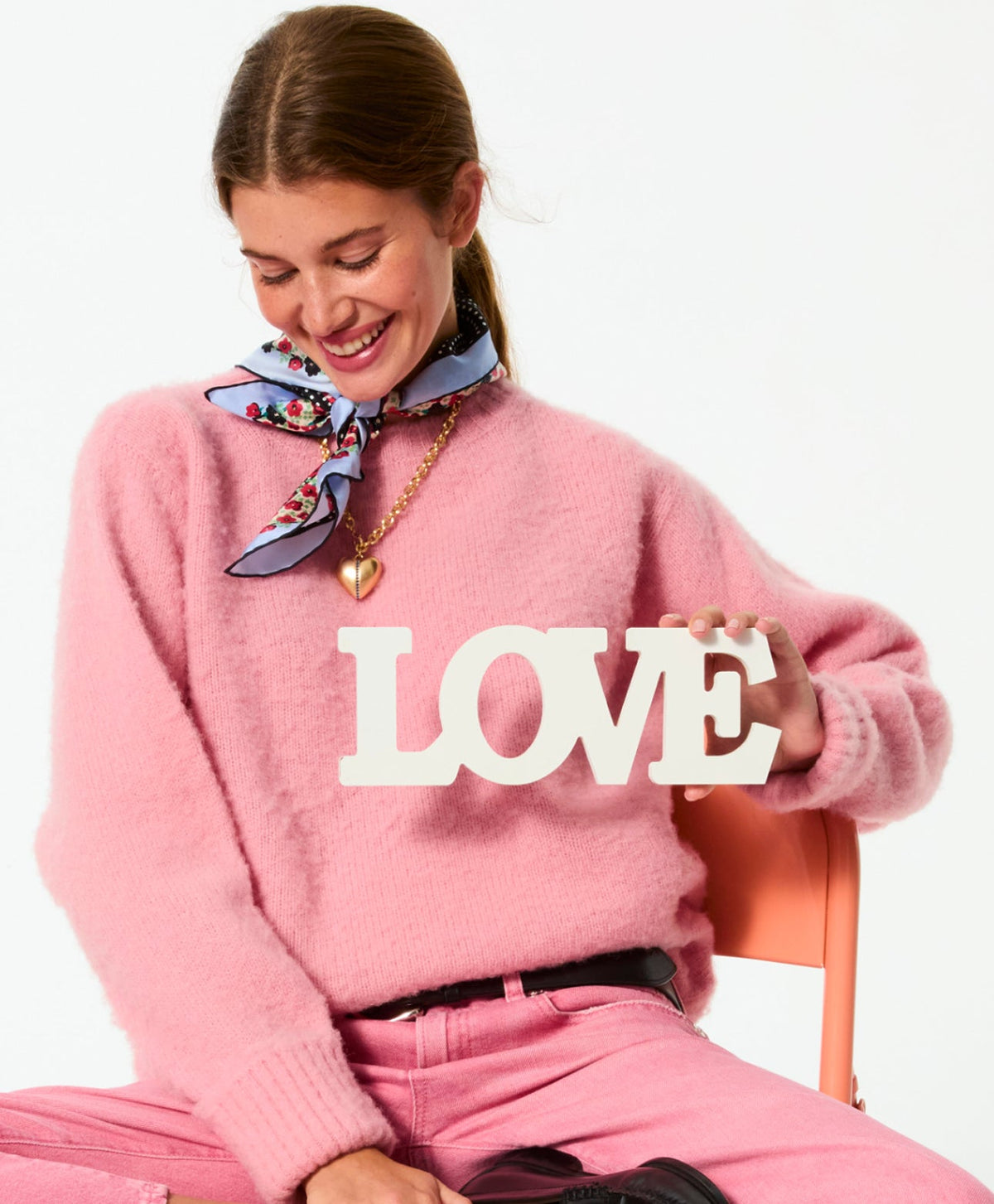 The Sapphire Stripe Puffy Heart Pendant