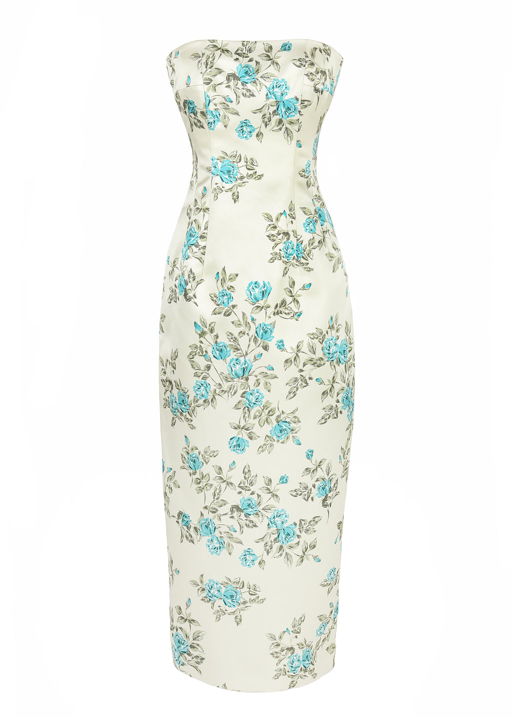 beulah london leila floral retro dress Beulah London x Tuckernuck Exclusive Leila blue floral belted dress Medium Retro