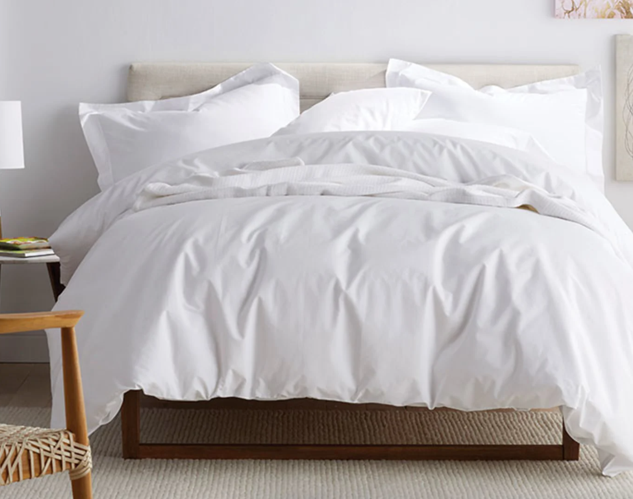Classic Cool Cotton Percale Fitted Bed Sheet - White, Cal King