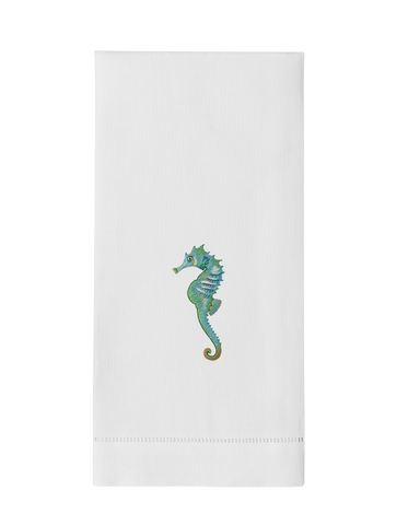 Seahorse Aqua Hand Towel