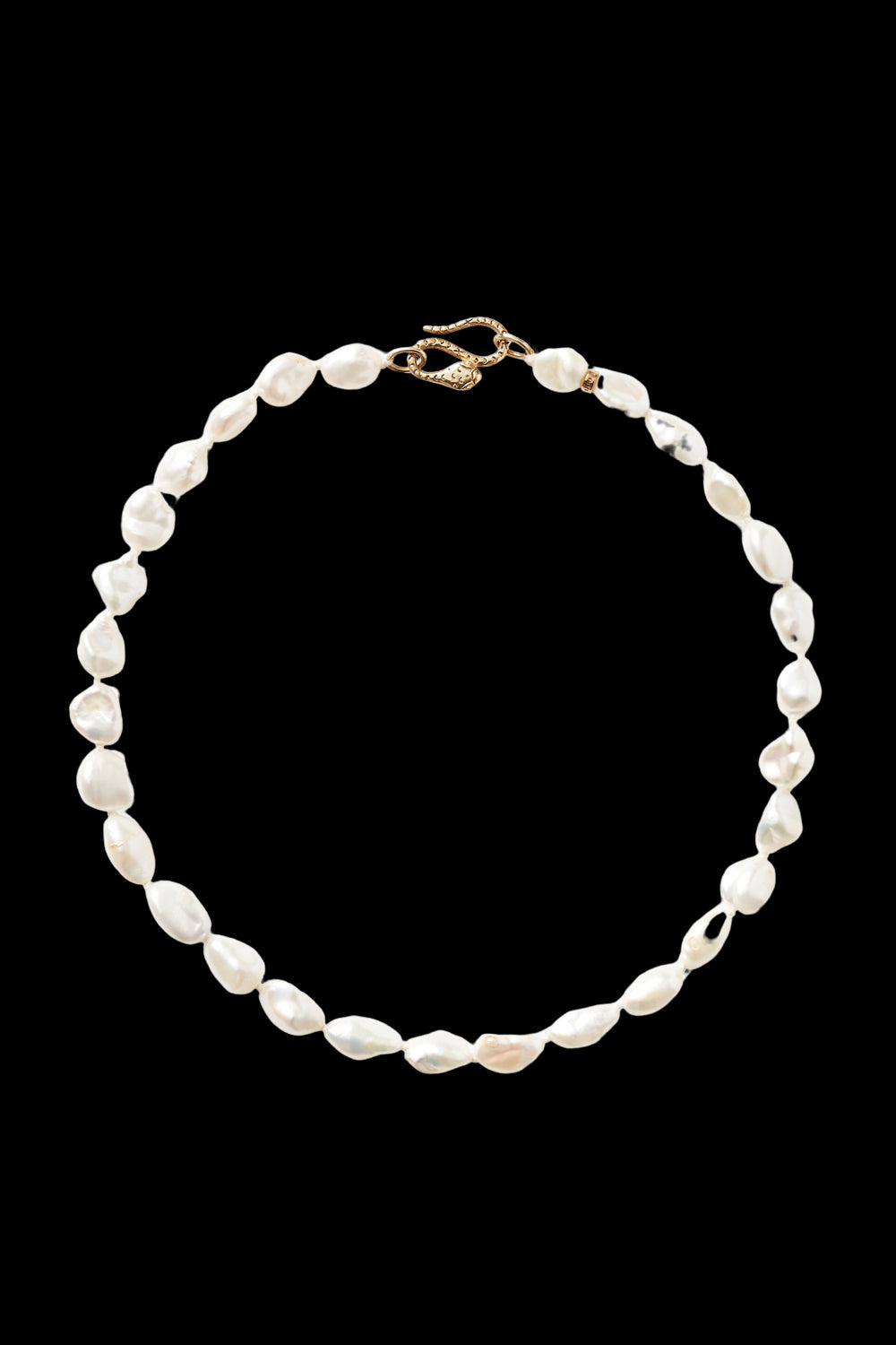 White Keshi Pearl Cobra Necklace