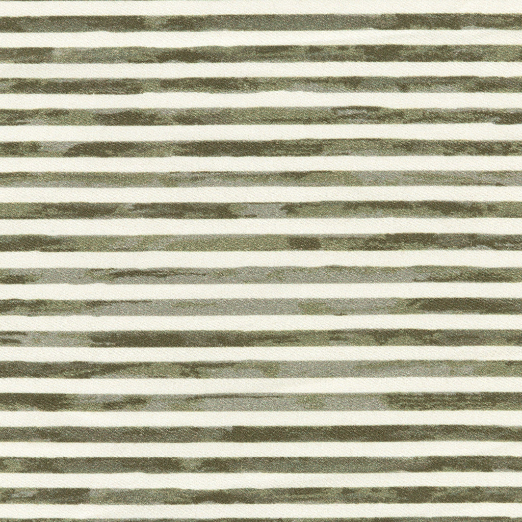 Close-up of Mini Crib Sheet showcasing Juniper Stripe pattern with olive green and white horizontal stripes