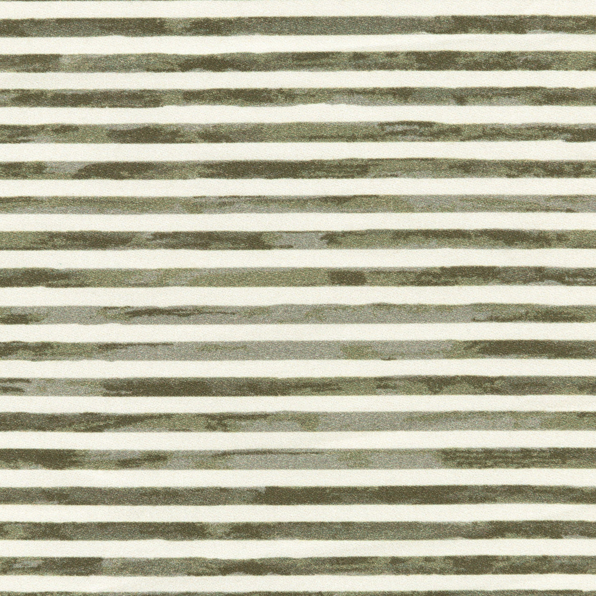 Close-up of Mini Crib Sheet showcasing Juniper Stripe pattern with olive green and white horizontal stripes