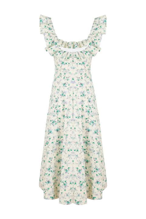 Noemi Dress in Blue & Green Floral