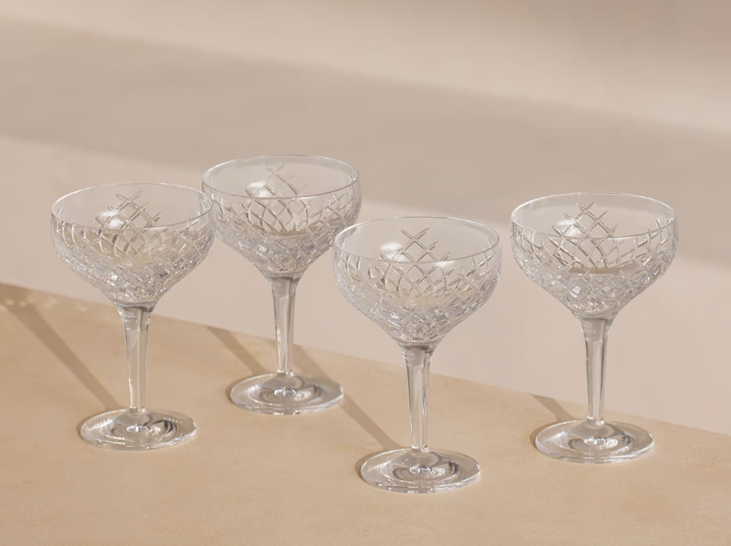 Barwell Cut Crystal Coupe (Set of 4)