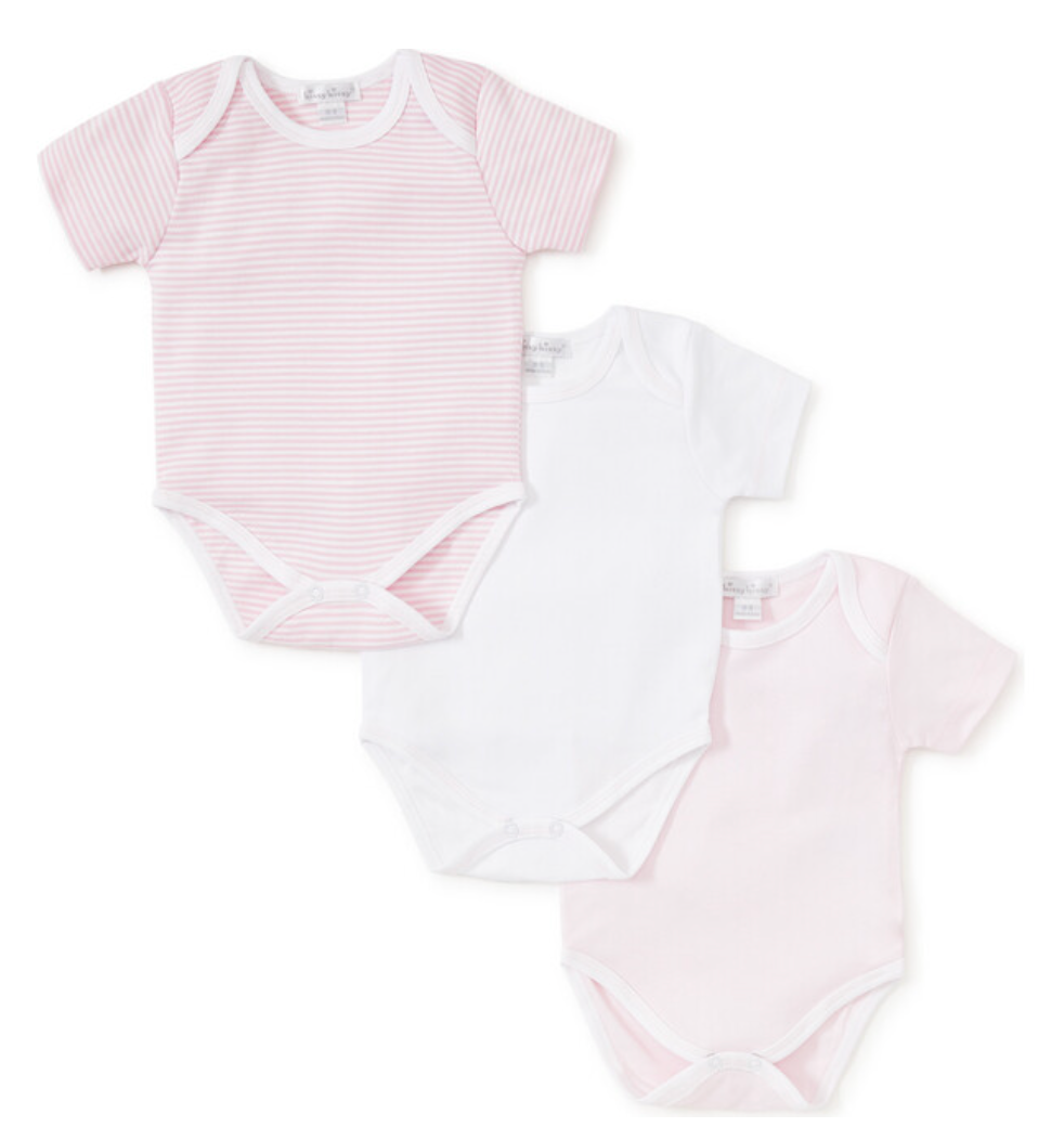 3pc Striped Onesie Set, Pink