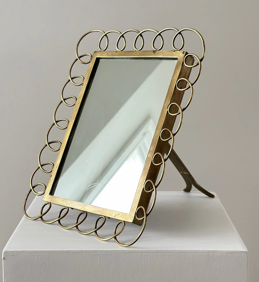 1950s – Mid Century Italian brass loops table mirror