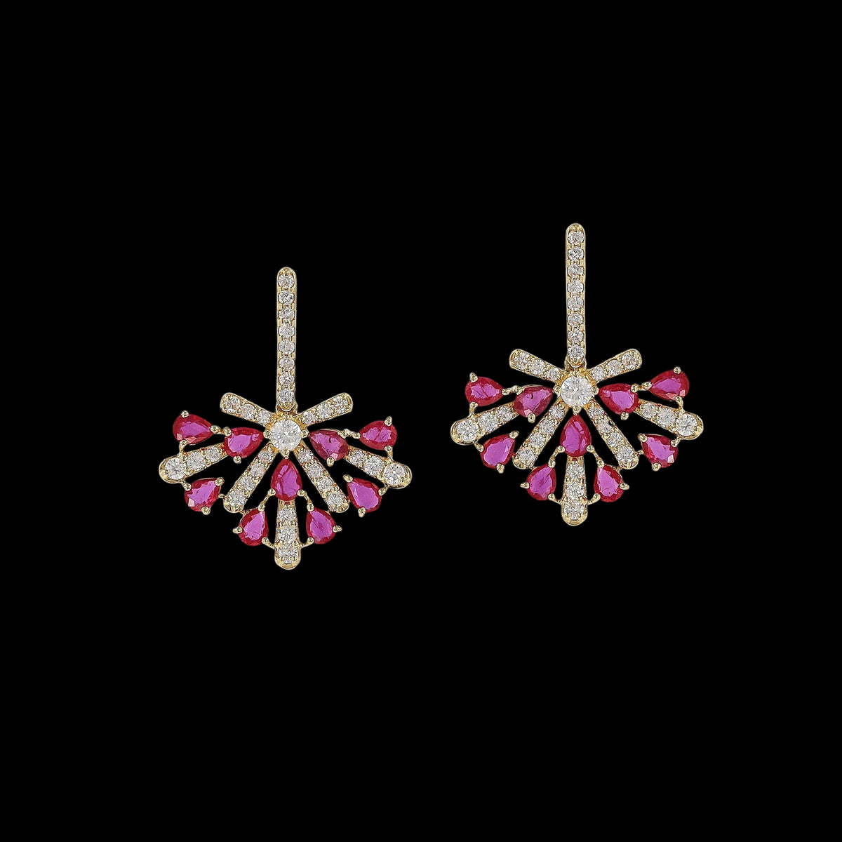 Pushpak Diamond and Ruby Earrings