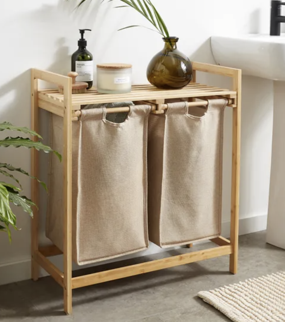 Bamboo Double Laundry Sorter