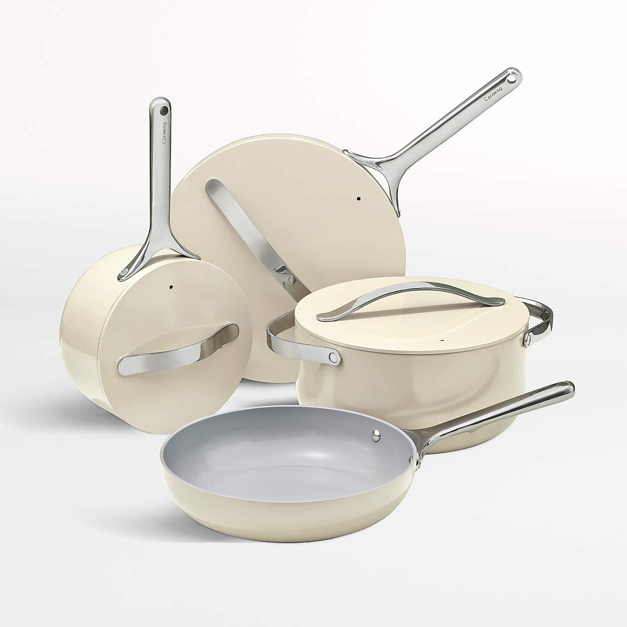Caraway Home 7-Piece Cream Non-Stick Ceramic Cookware Set