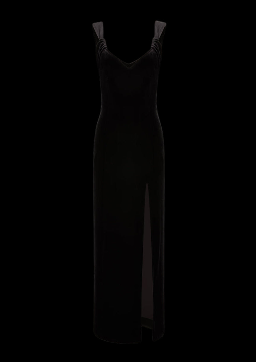Liza Velvet Dress in Black